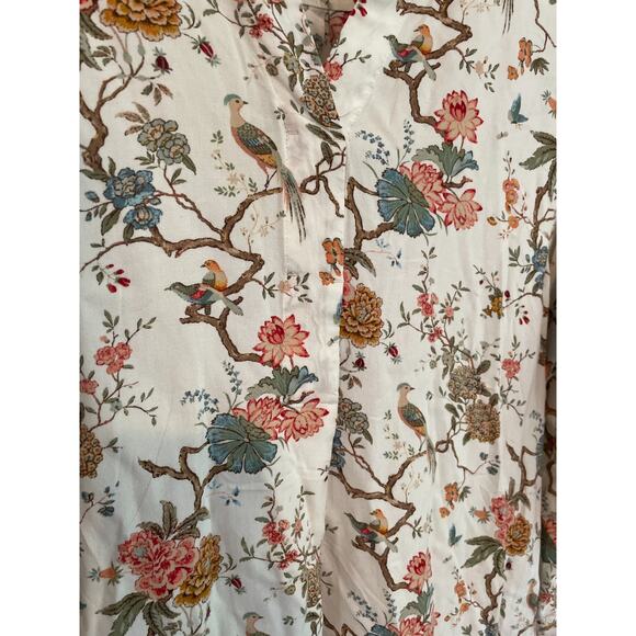 GP & J Baker x H&M | Floral Bird Shirt Dress or Tunic | Cream | Size 6 - Picture 4 of 6